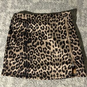 Altar'd State Leopard Print Mini Skirt with Zipper